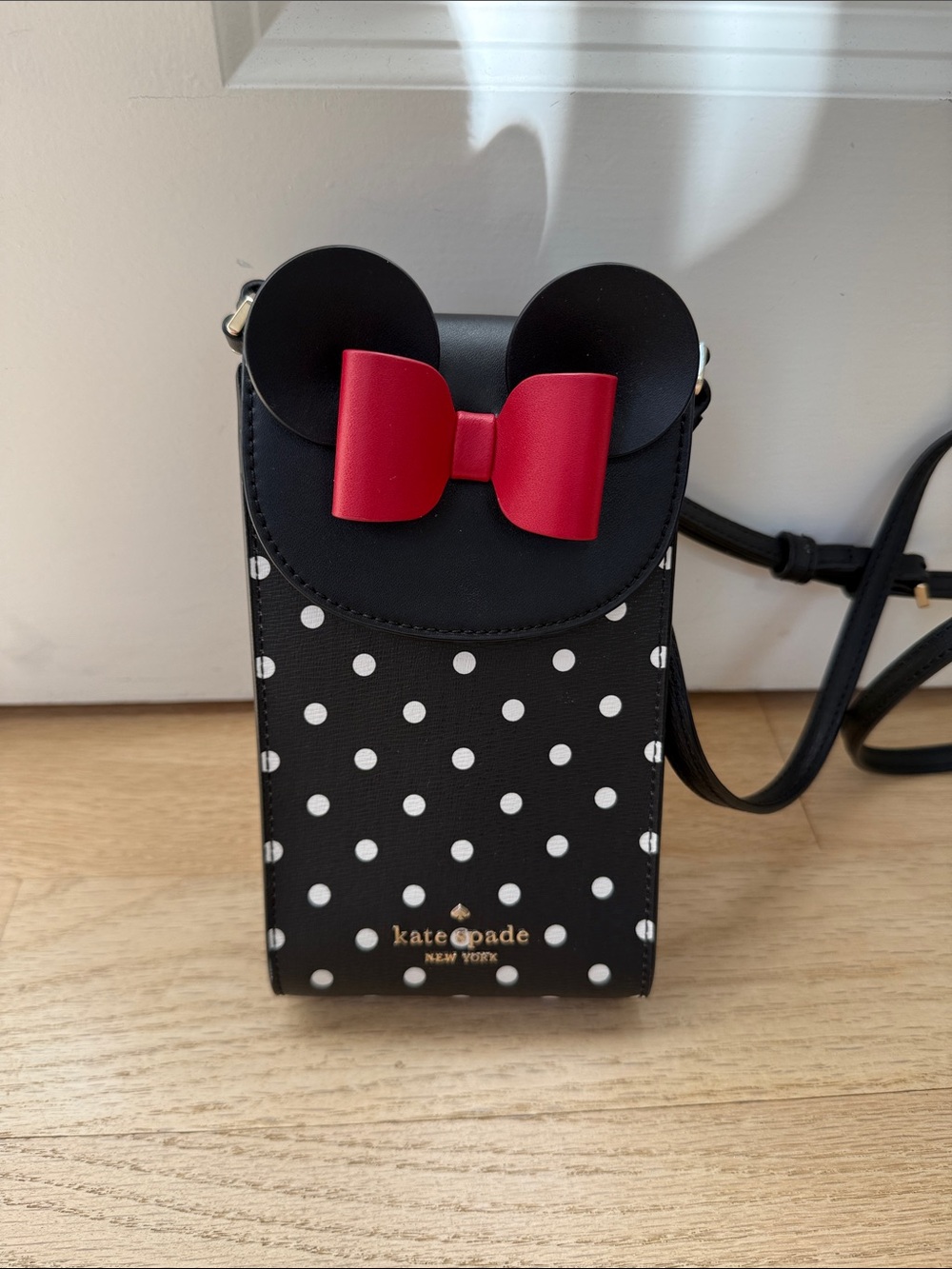kate spade Black and Red Polka Dot Kids Crossbody with Bow Ears